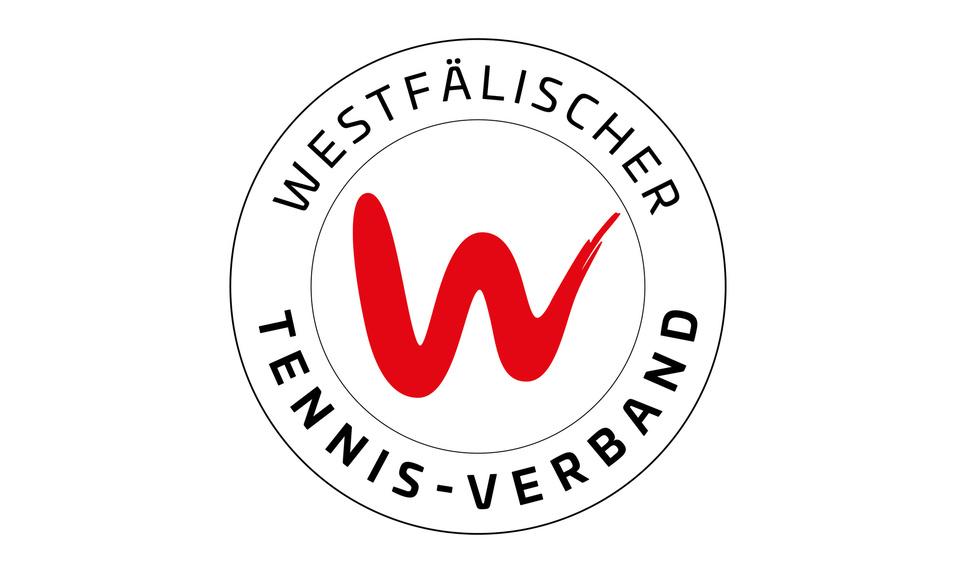Logo des Westf&auml;lischen Tennis-Verbandes mit rotem &bdquo;W&ldquo; und dem Text &bdquo;WESTF&Auml;LISCHER TENNIS-VERBAND&ldquo; in Schwarz.